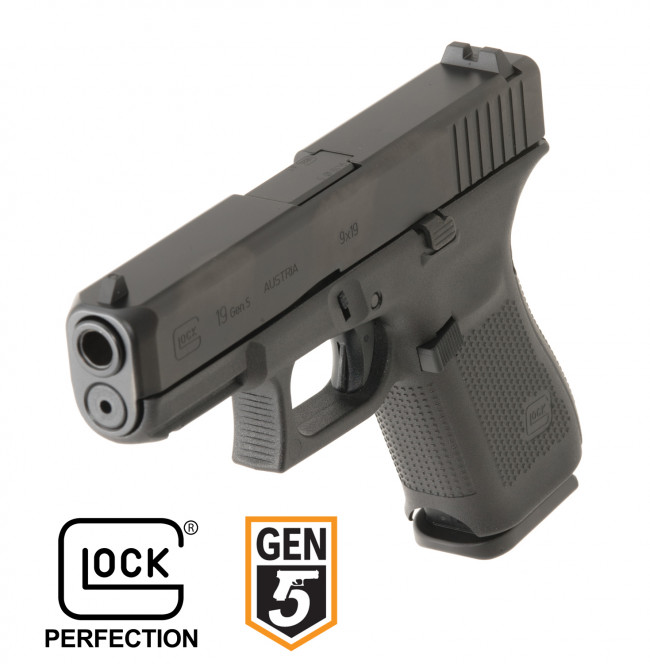 GLOCK 19 GEN 5 FIXED SIGHTS 9MM COMMERCIAL